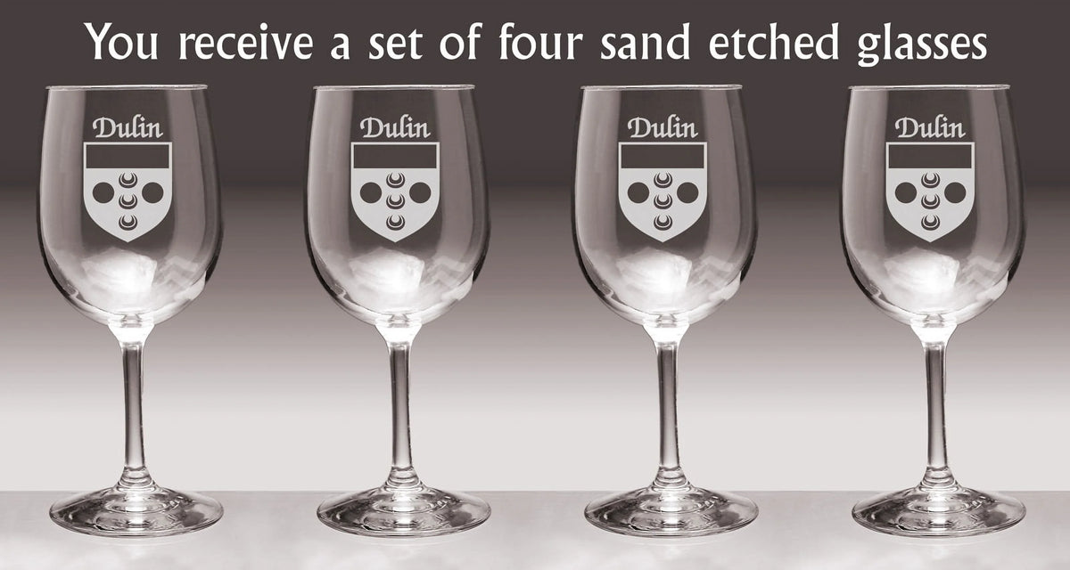 Irish Coat of Arms Wine Glasses Set of 4 H8874