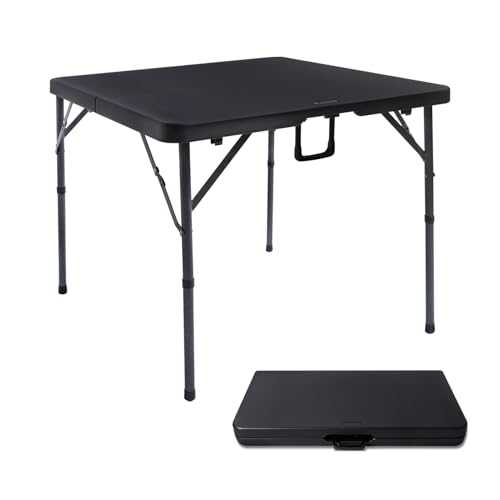 34" Black Folding HDPE Table with Carrying Handle M575752