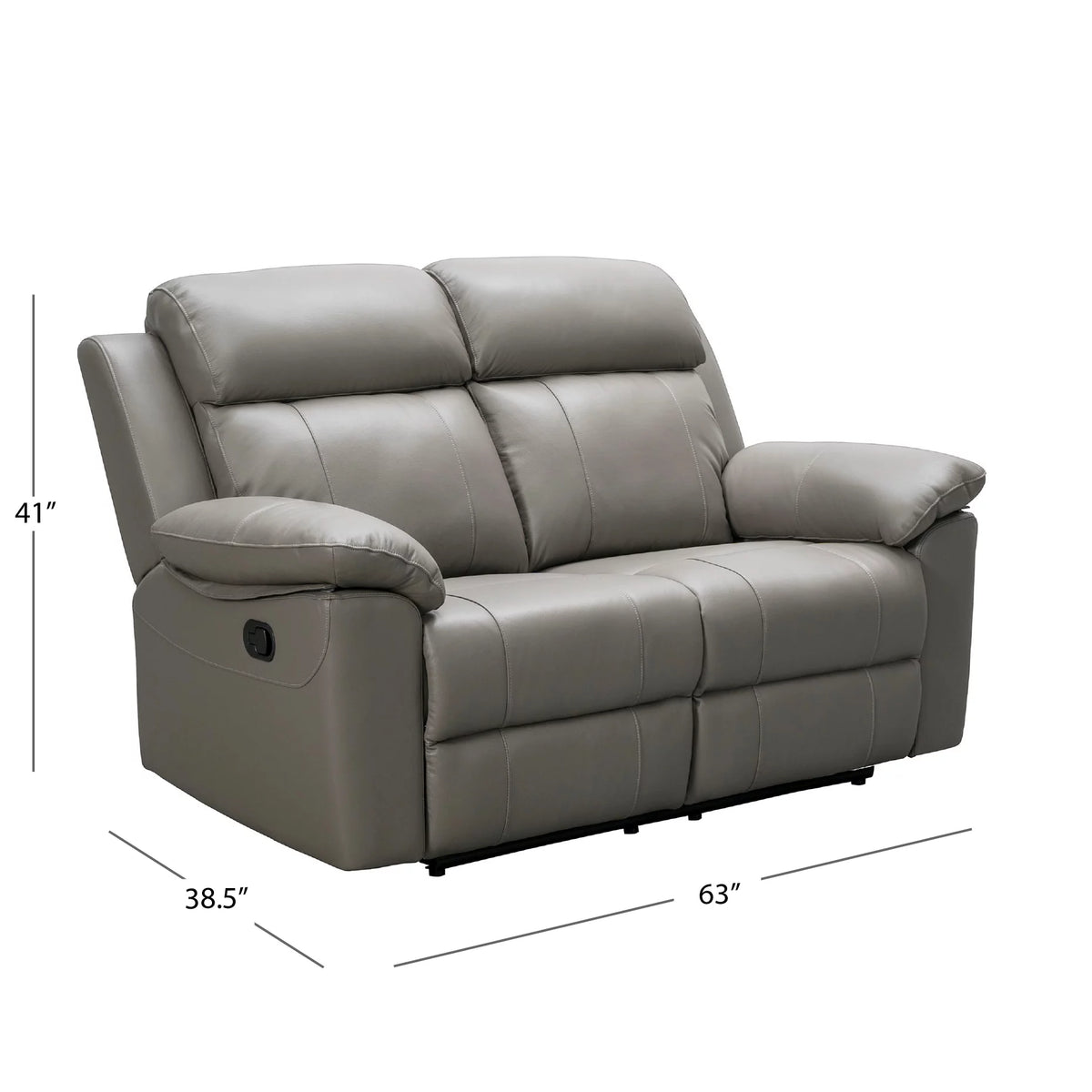 Gray Top Grain Leather Reclining Sofa Set W4024
