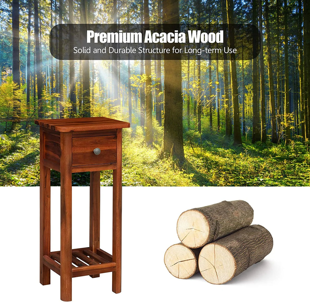 2-Tier Side Table with Drawer O88989
