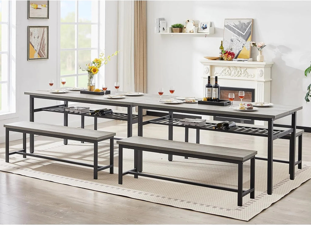 67" Dining Table Set for 6 with 2 Benches M85502