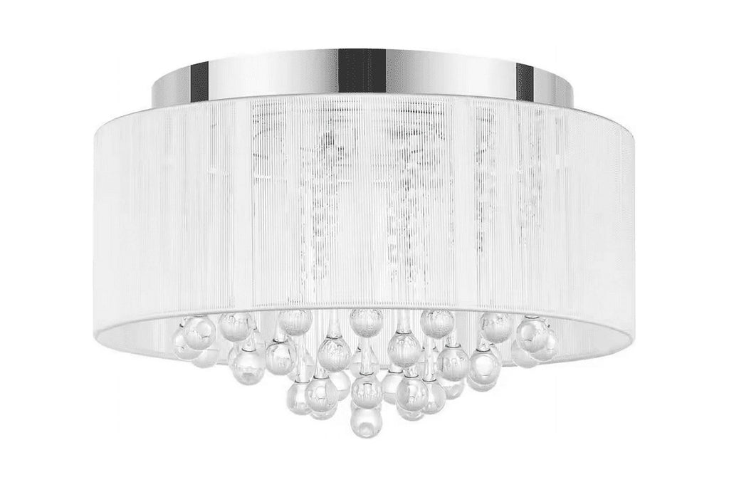 15 in. Chrome LED Flush Mount with Crystal Accent S9879