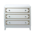 White Bachelors Chest with Metallic Geometric Overlay B6256