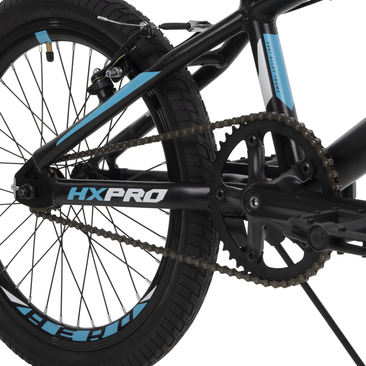 20-inch BMX Bike Black with Teal Aluminum Frame N528