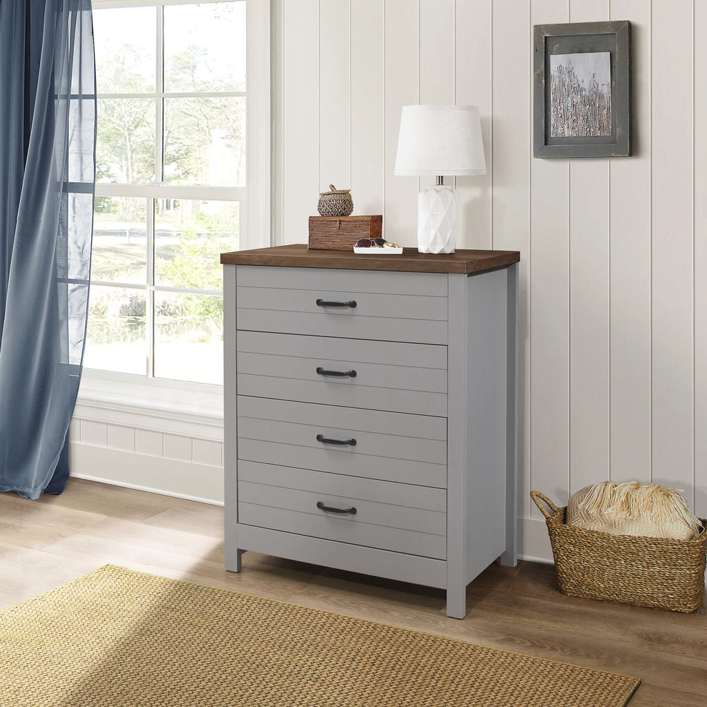 Gray & Oak 4-Drawer Dresser Z13309
