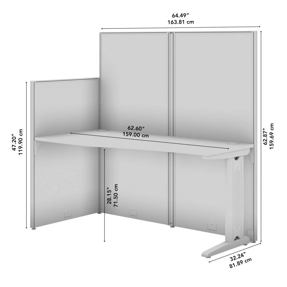 Engineered Wood Straight Cubicle Desk in Pure White S1594