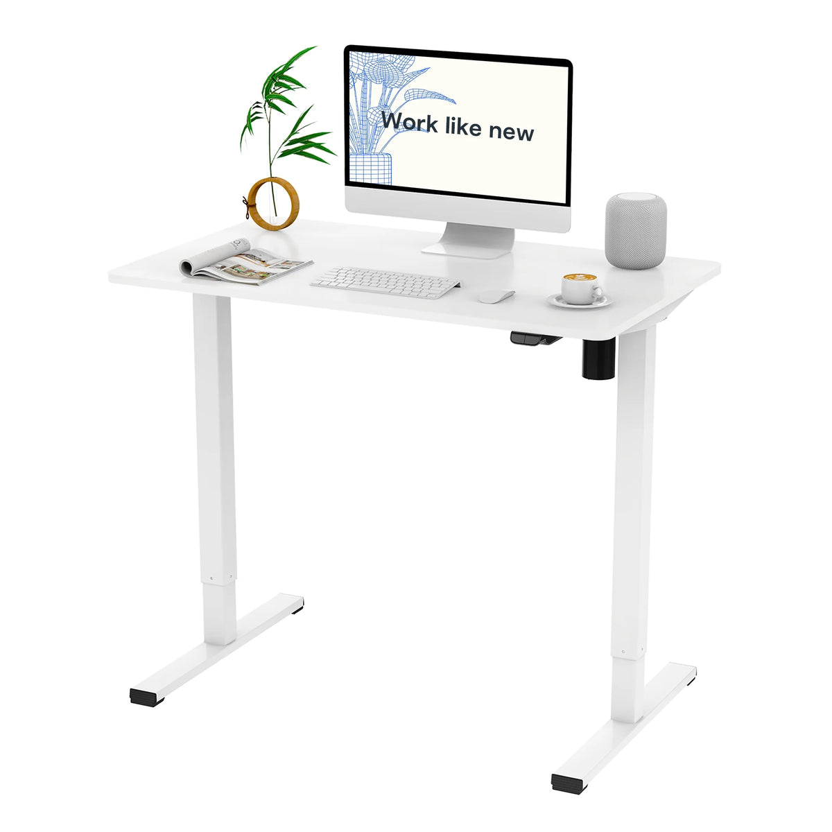 40"X24" White Height Adjustable Standing Desk K4765