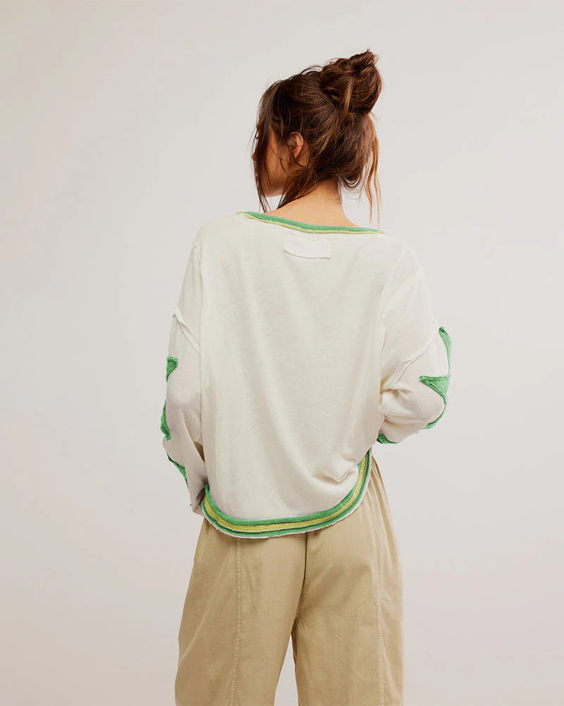 Round Neck Hooded Loose Star Hoodie P693338