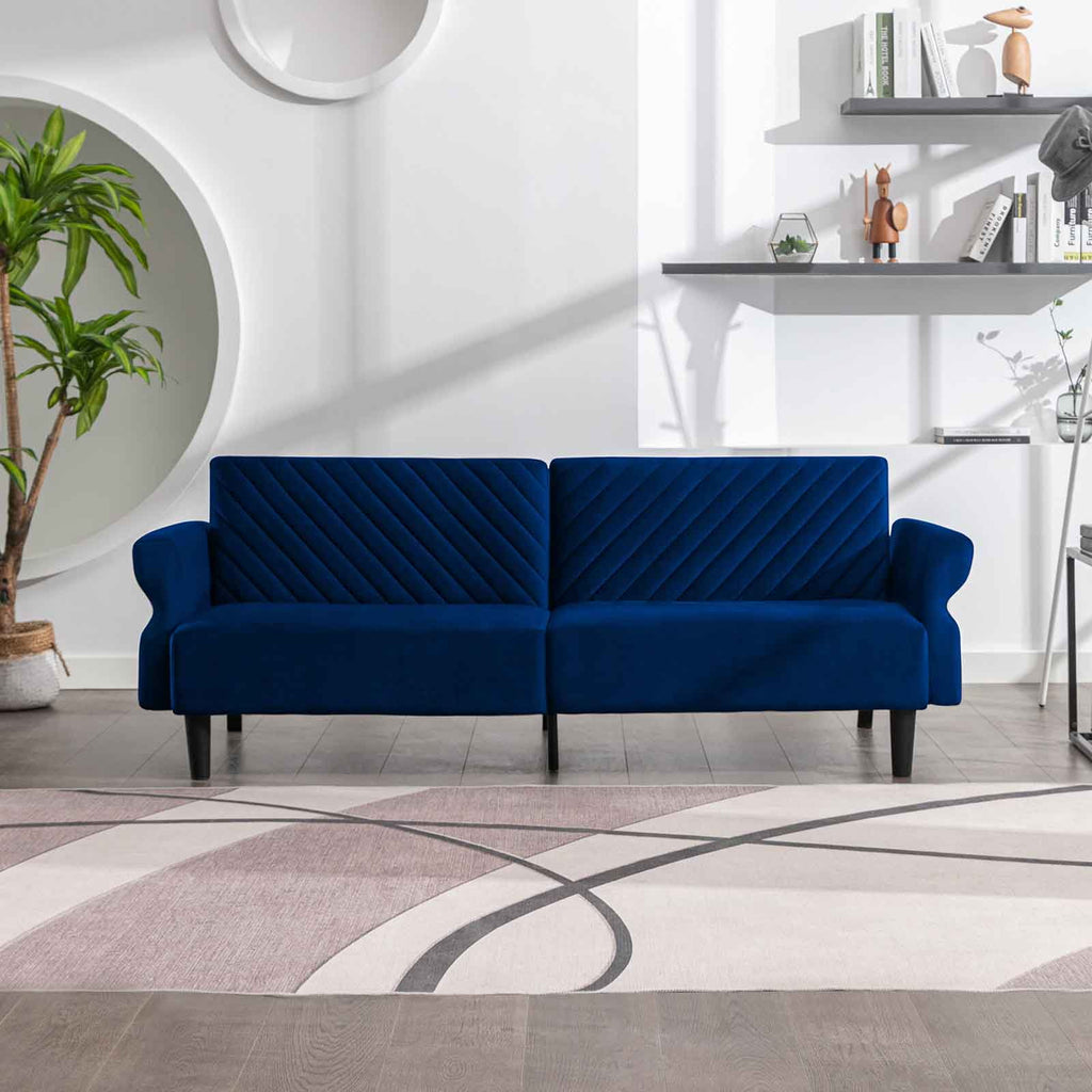 Convertible Futon Sofa Bed Blue W35854