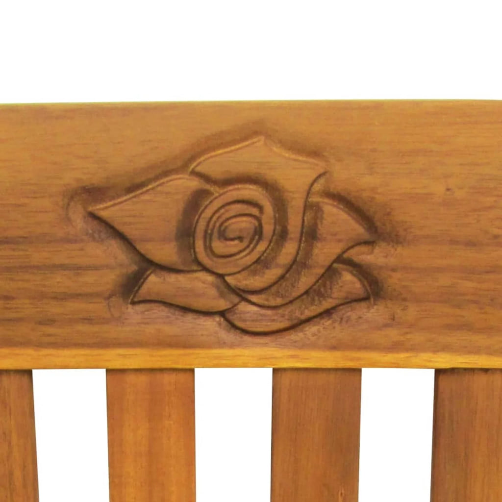61.8 Inches Acacia Wood Garden Bench with Backrest and Curved Armrest J6251