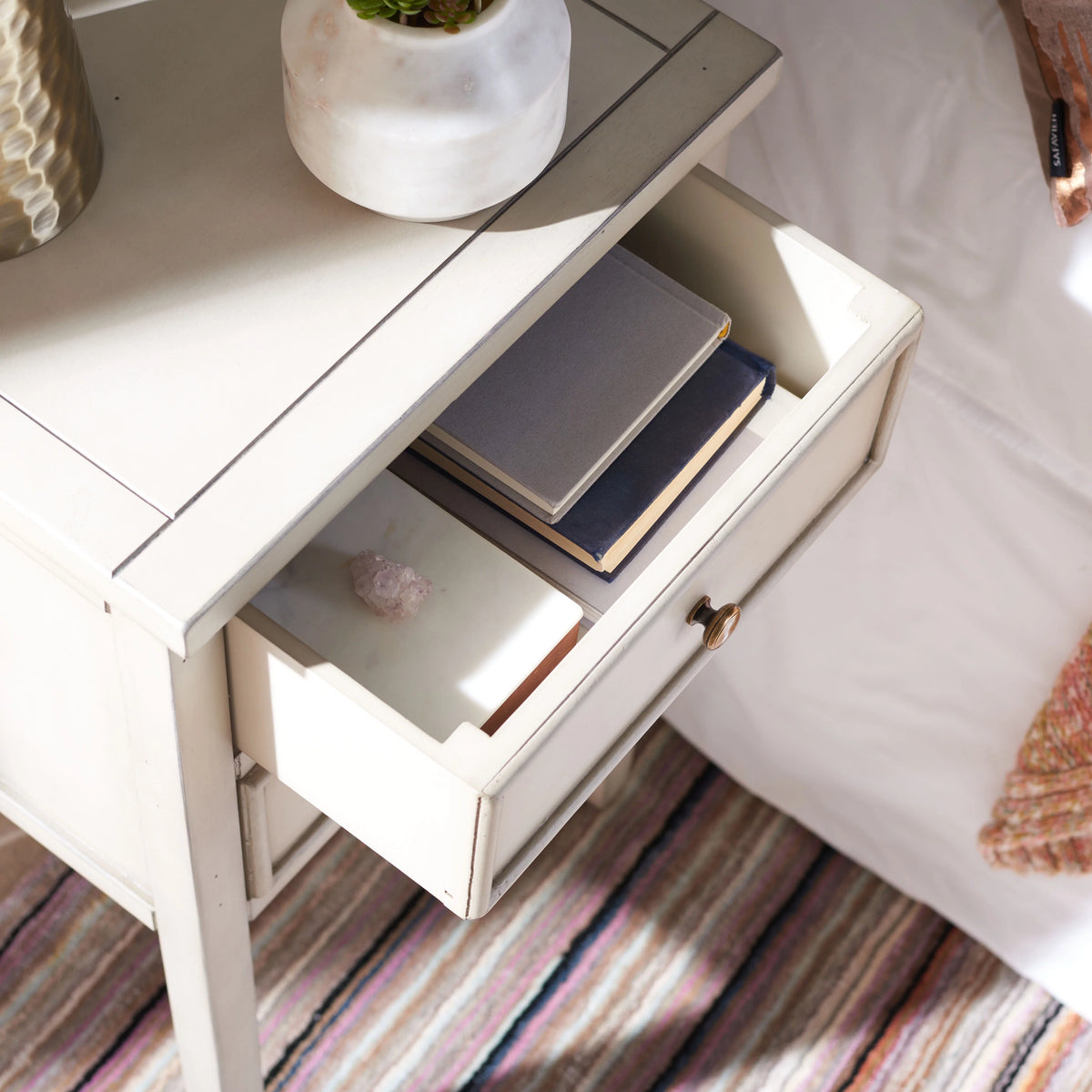 White 2 Drawer Nightstand N459885