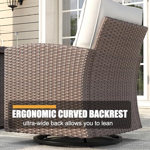 4 Piece Wicker Patio Furniture Set with Fire Pit Table D949