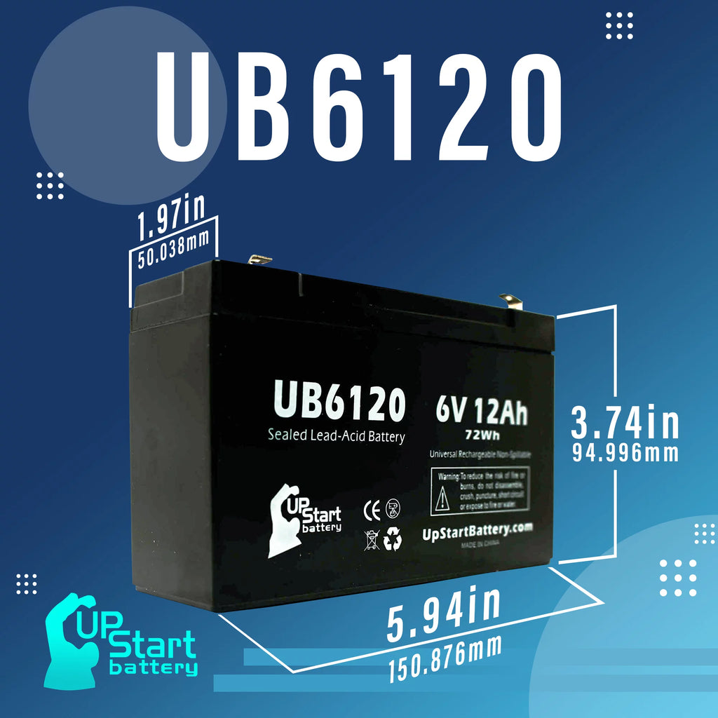 4x Pack 6V 12Ah Sealed Lead Acid Battery R5255