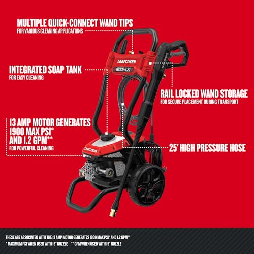 Electric Pressure Washer, Cold Water, 1900 PSI, 1.2 GPM, Corded D4985