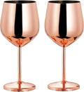 2 Stainless Steel Wine Glasses, 500ml, Rose Gold K17039