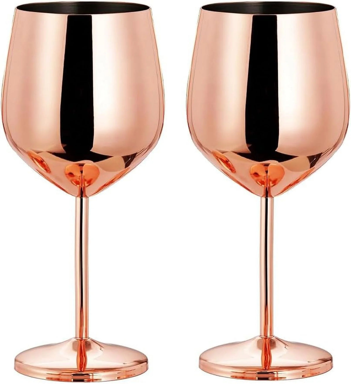 2 Stainless Steel Wine Glasses, 500ml, Rose Gold K17039