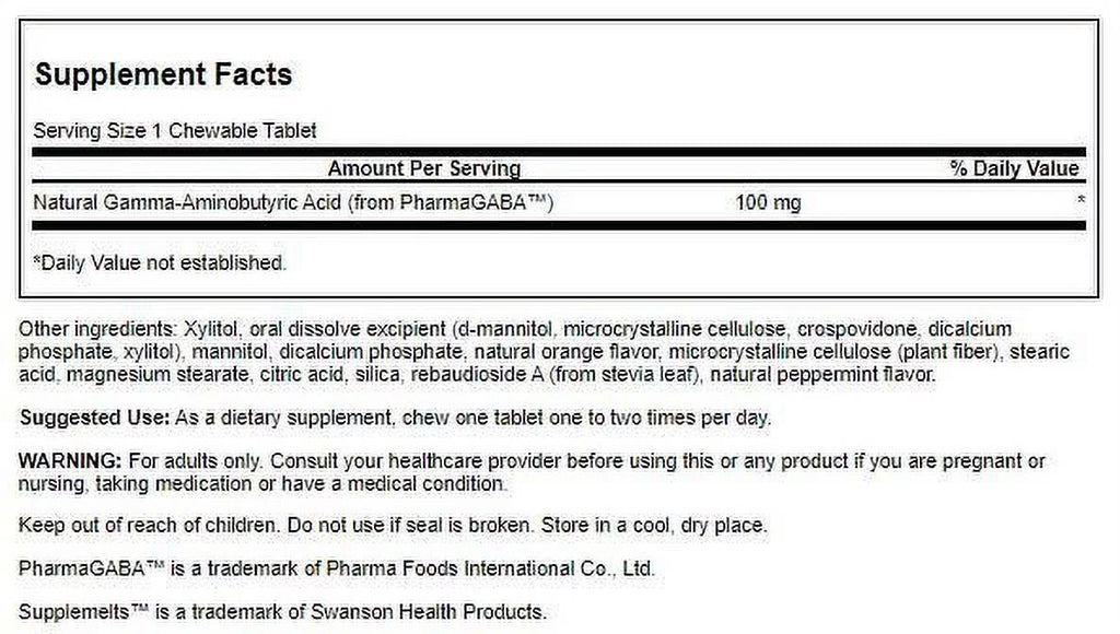 Gaba 100 mg 60 Chewables 3 Pack B635