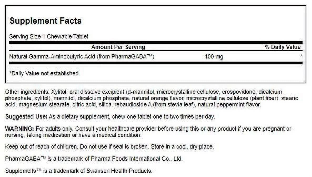 Gaba 100 mg 60 Chewables 3 Pack B635