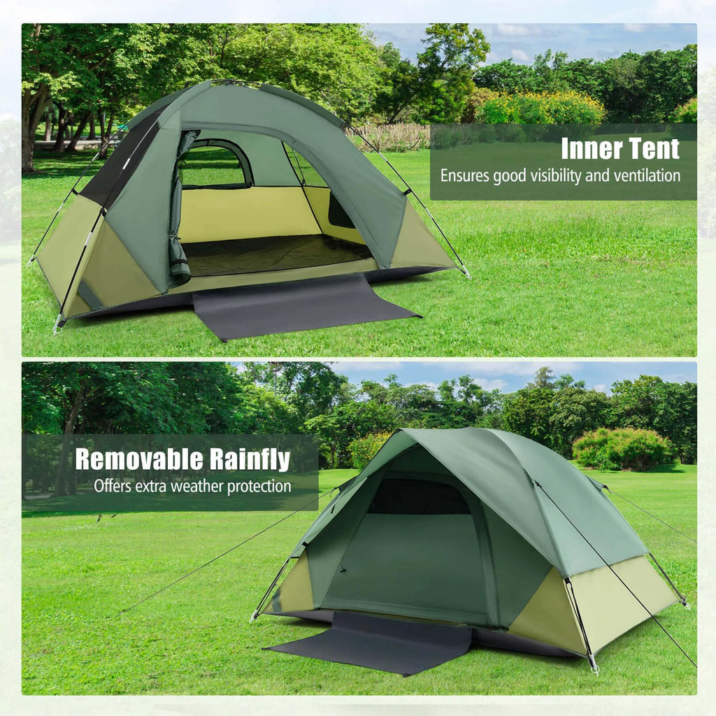 2-person Camping Tent with Rain Fly Carrying Bag V726