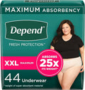 Incontinence Underwear for Women, Disposable, Maximum, XXL, Blush, 44 Count Y21797