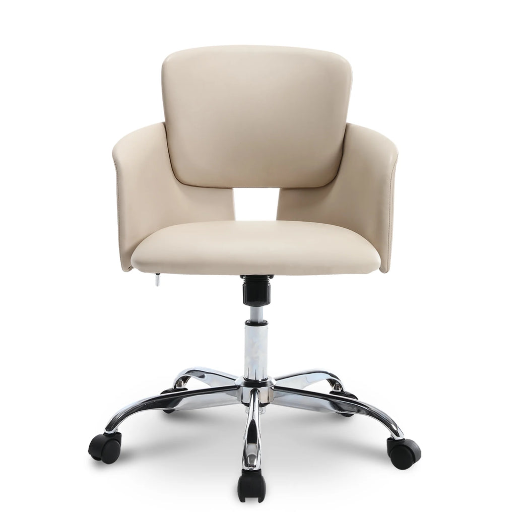 Beige Adjustable Height PU Leather Ergonomic Office Chair F73668
