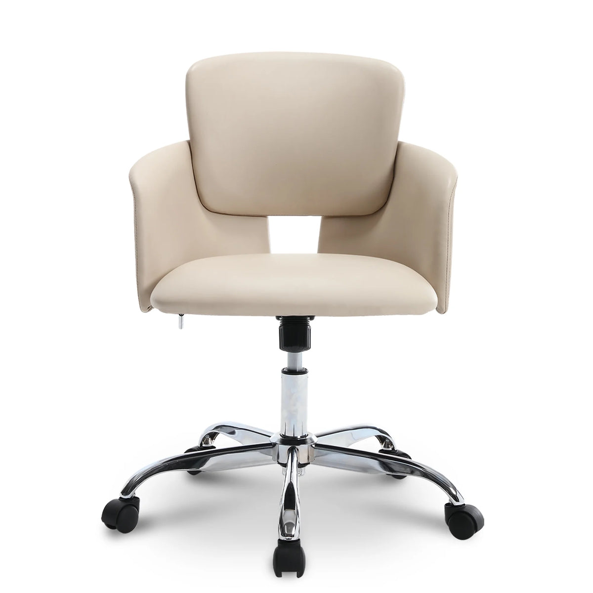 Beige Adjustable Height PU Leather Ergonomic Office Chair F73668