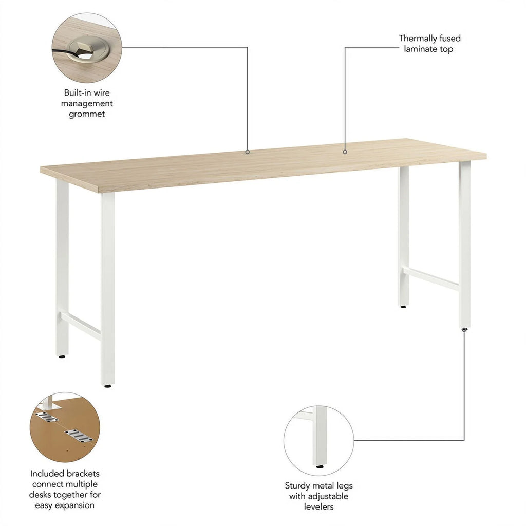Engineered Wood Computer Desk with Metal Legs D584726