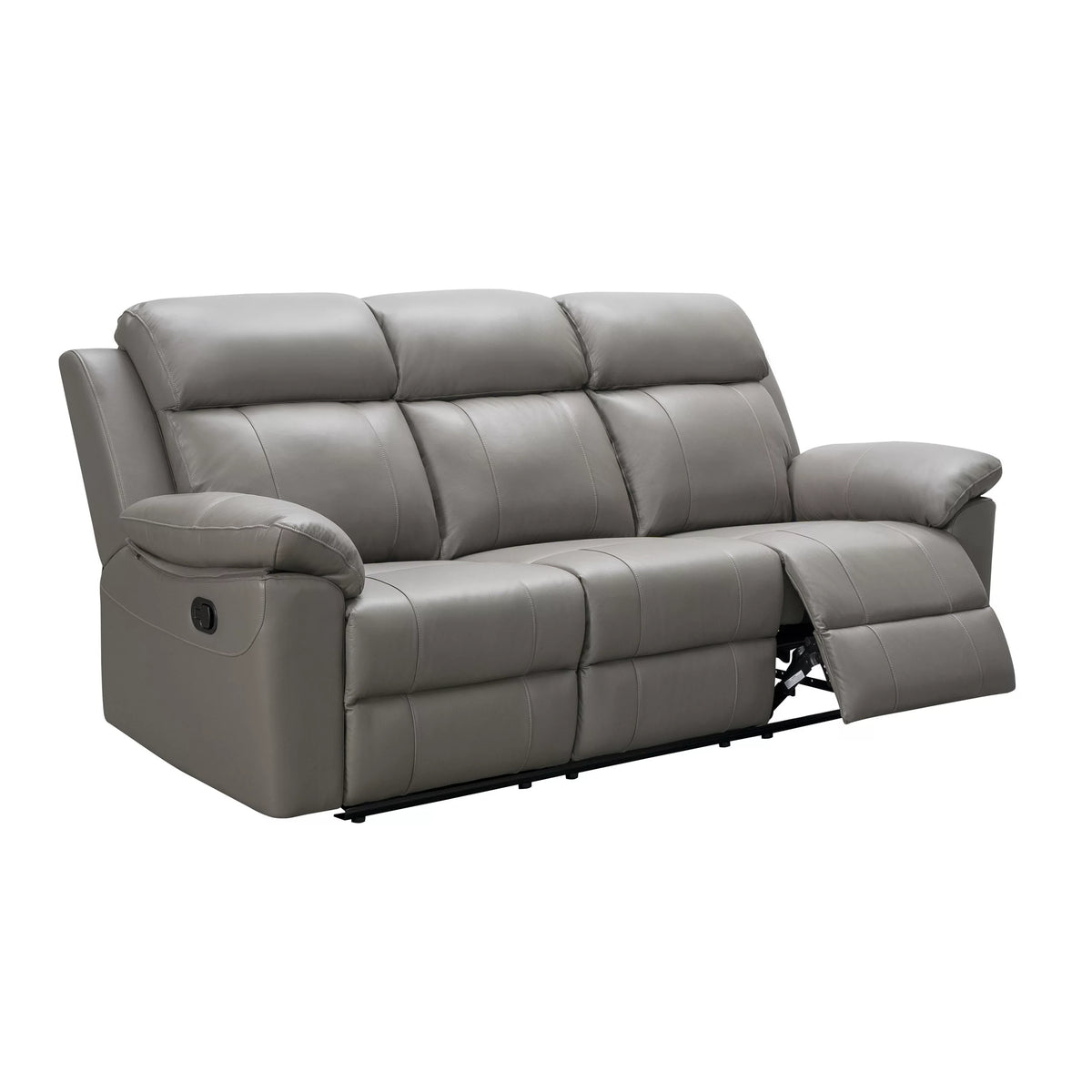 Gray Top Grain Leather Reclining Sofa Set W4024