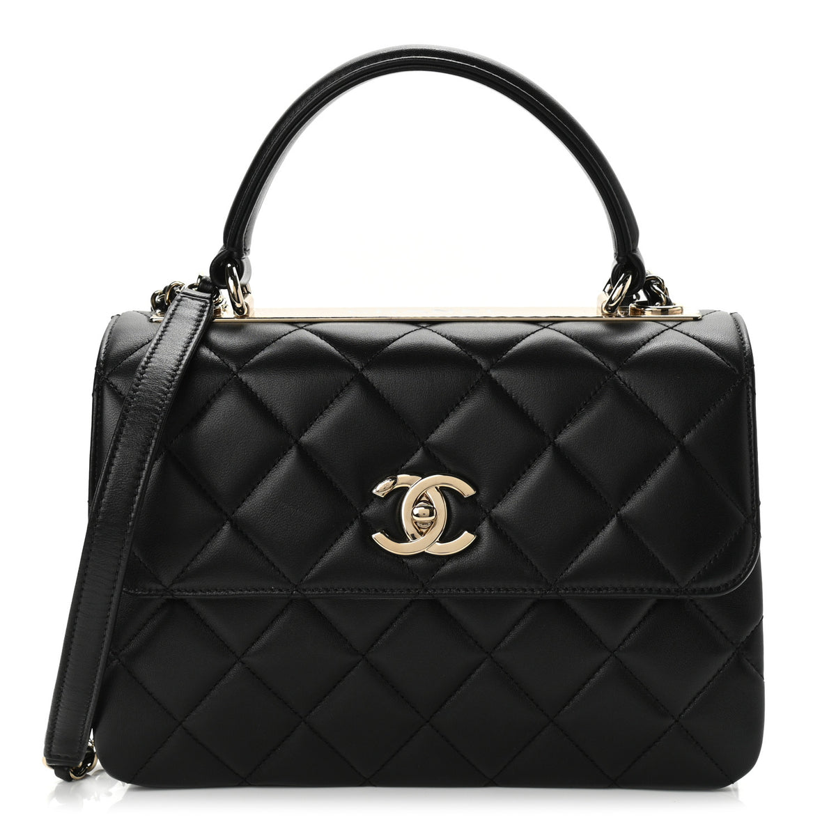 Lambskin Quilted Small Flap Bag Black H628741