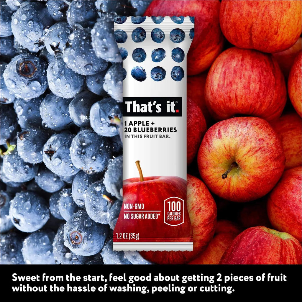 Apple Blueberry 100% Natural Fruit Bar 12 Pack B50142