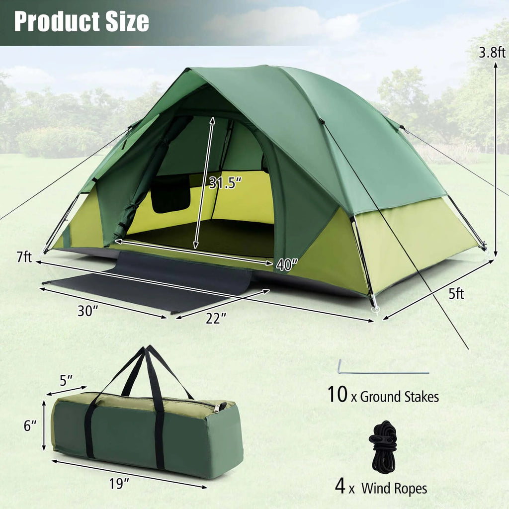 2-person Camping Tent with Rain Fly Carrying Bag V726