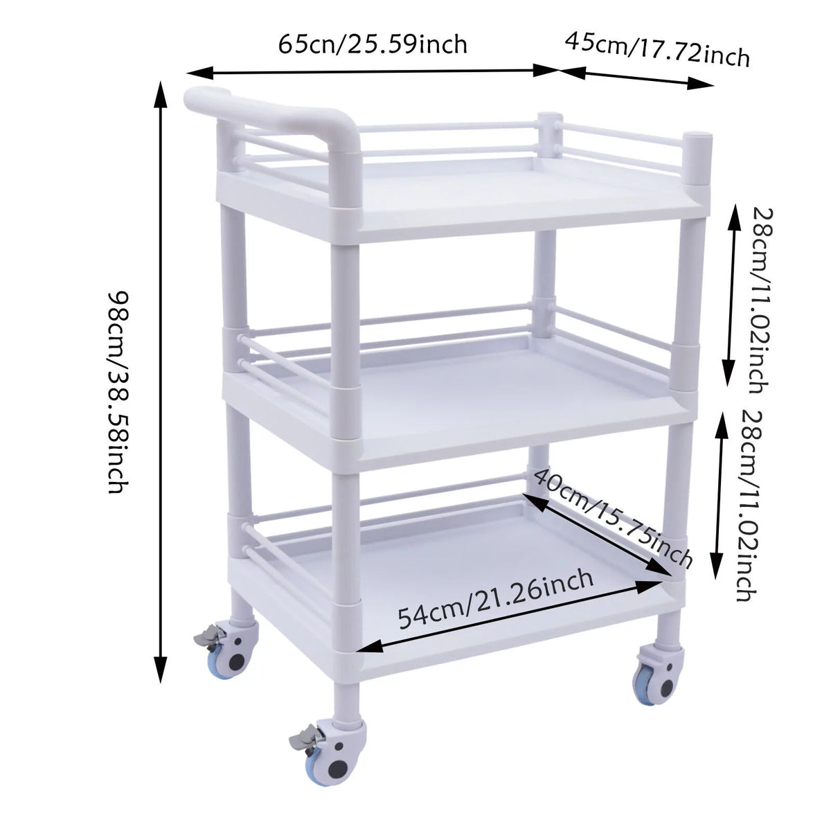3 Tier Rolling Utility Cart P65662