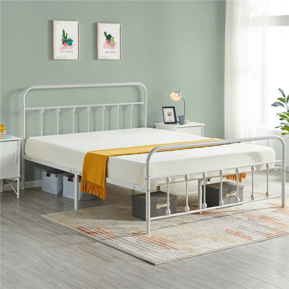Queen Metal Bed Frame with Headboard & Footboard S21627