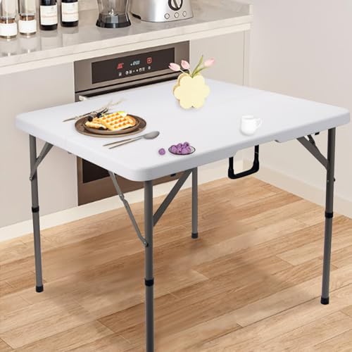 34" Black Folding HDPE Table with Carrying Handle M575752