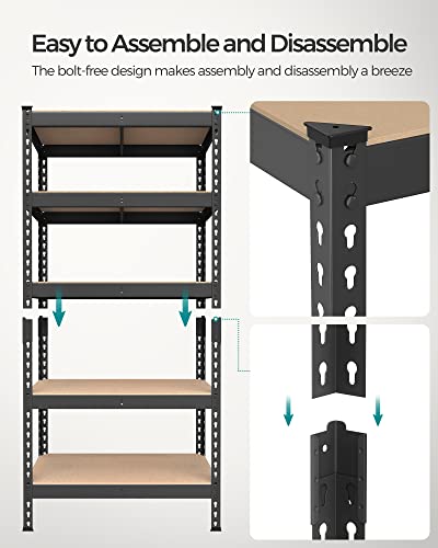 5-Tier Storage Shelves Set of 2 Black Y521