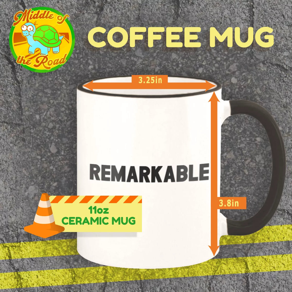 11oz Colored Handle and Rim Coffee Mug I529489