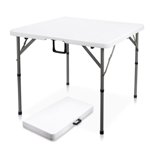 34" Black Folding HDPE Table with Carrying Handle M575752