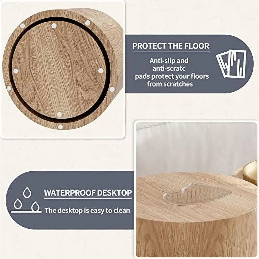 Nesting Coffee Table Set of 2 Modern Wooden Round G73616