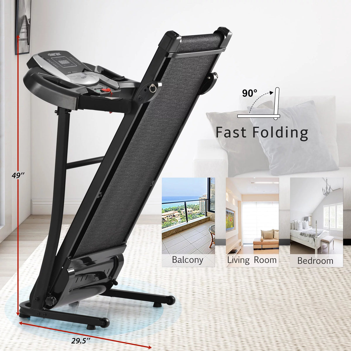 Folding Incline Treadmill 2.5HP Electric Running Machine P10439