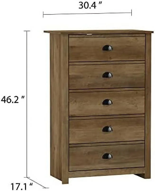 5 Drawer Wood Dresser O4655