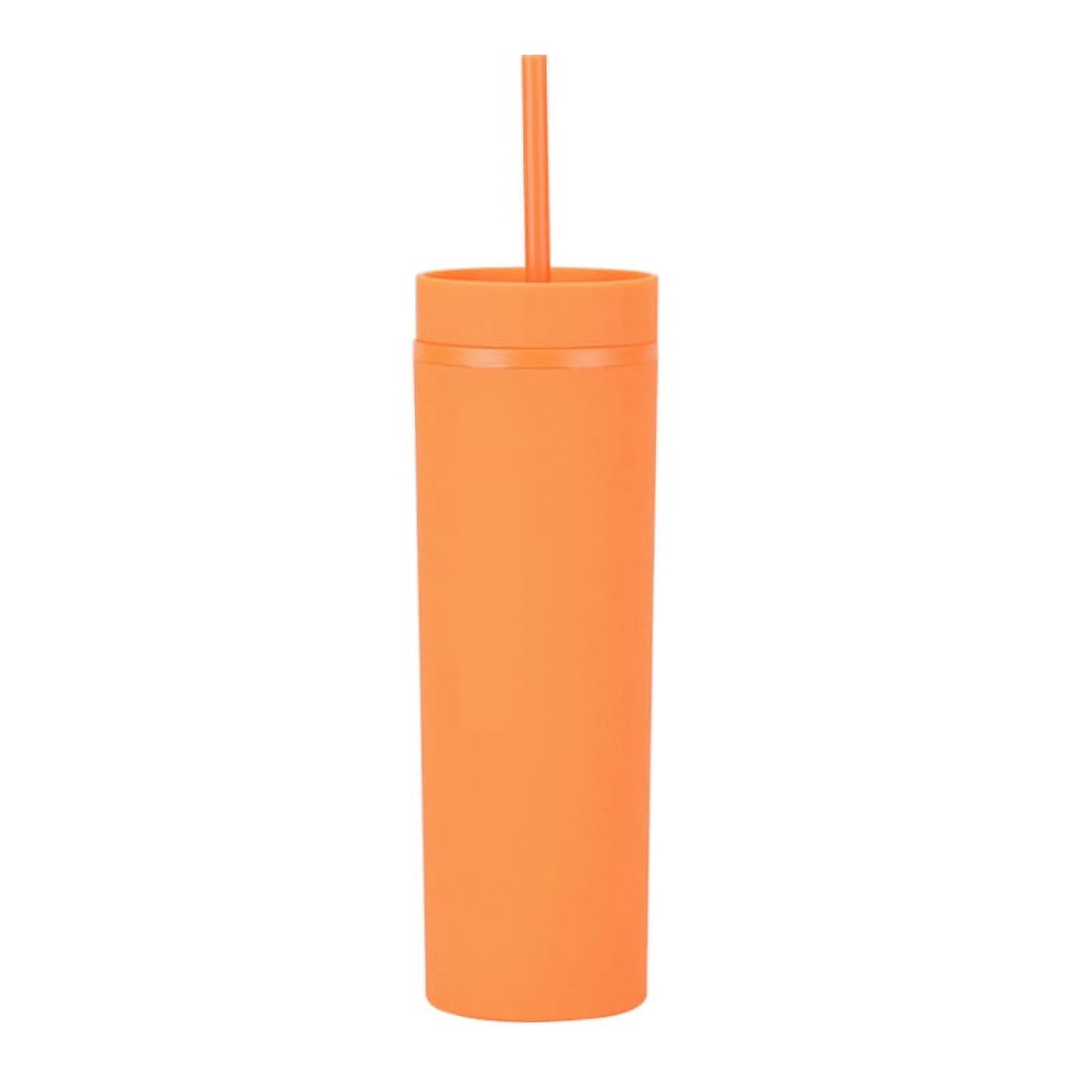 16oz Tumbler with Lid and Straw Double Wall Plastic Cup BPA Free P2383