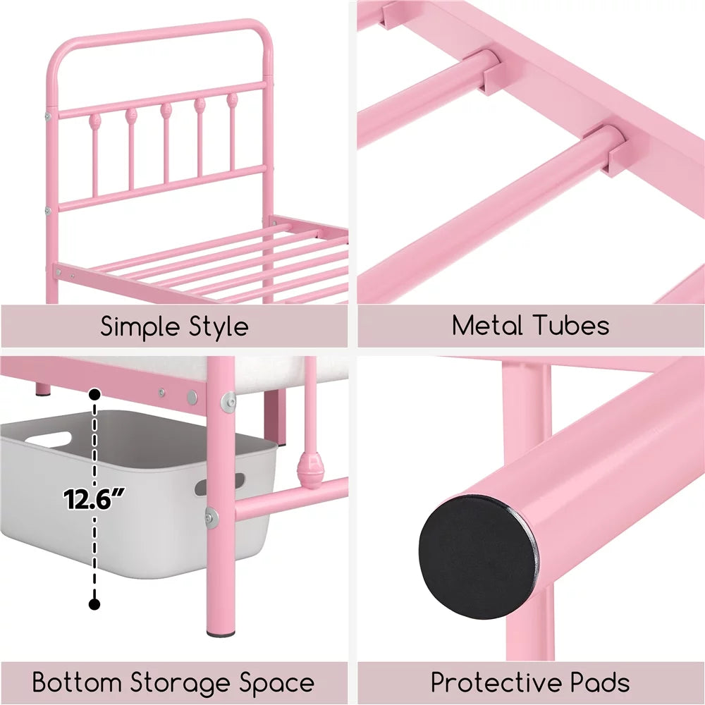 Queen Metal Bed Frame with Headboard & Footboard S21627