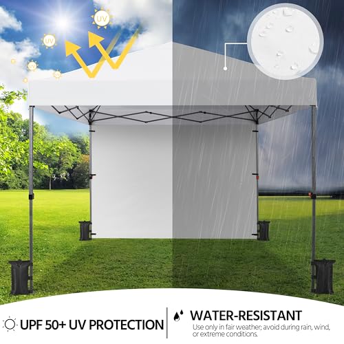 10x10 Pop up Canopy Tent with Sidewall, Black G19192