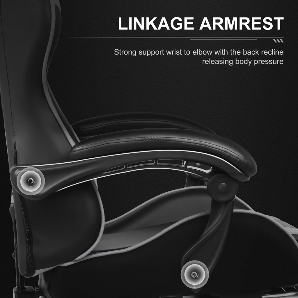 White Gaming Chair with Footrest Q55929