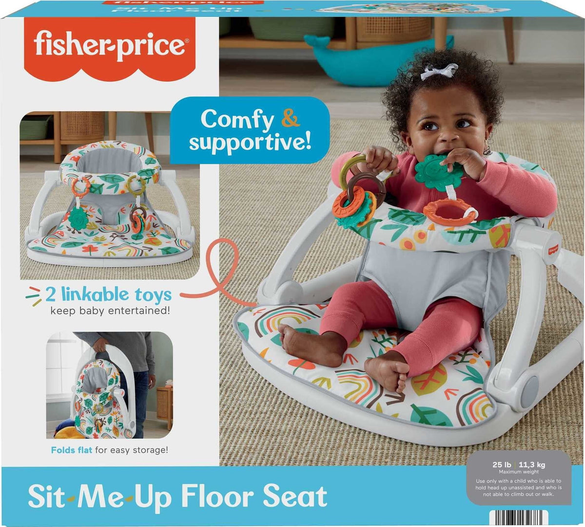 Portable Infant Floor Seat with 2 Toys V7873