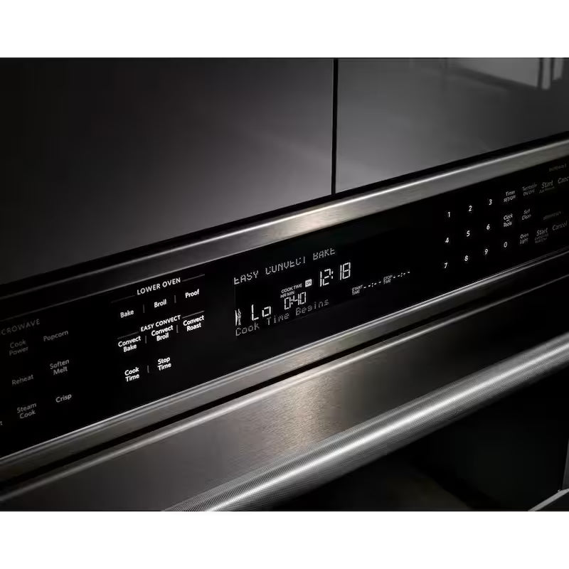 Electric Convection Wall Oven with Built-In Microwave in Black Stainless M260