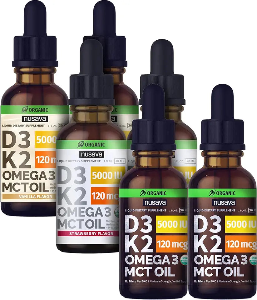 Unflavored Strawberry Vanilla D3 K2 Liquid Drops 2pk I98665