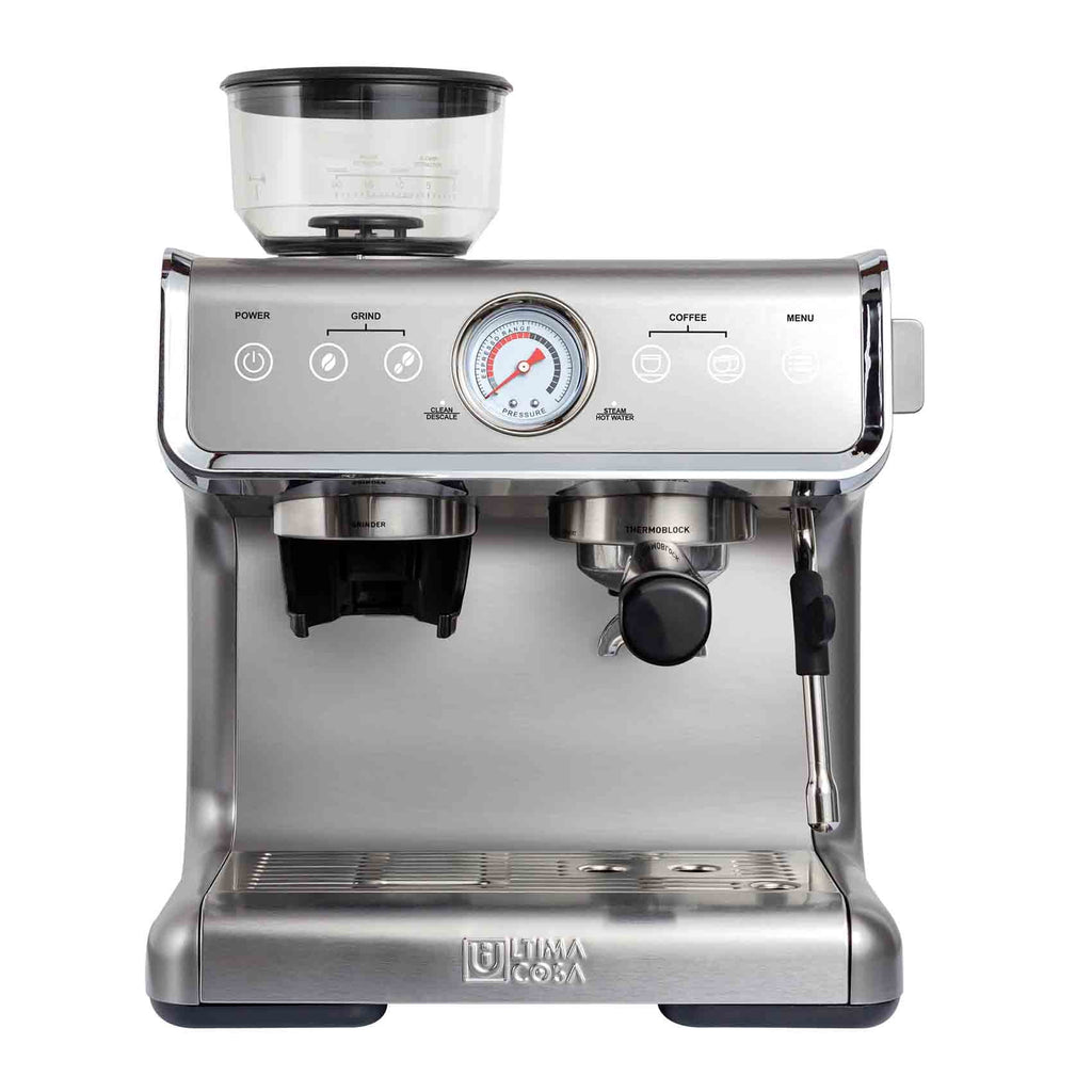 Semi-Automatic Espresso Machine Silver 2 Litre Water Tank U68635