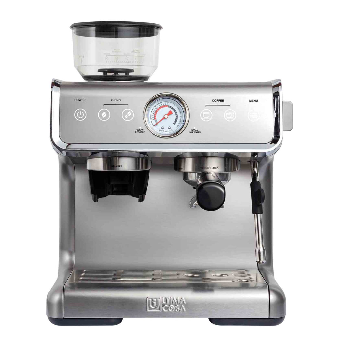 Semi-Automatic Espresso Machine Silver 2 Litre Water Tank U68635
