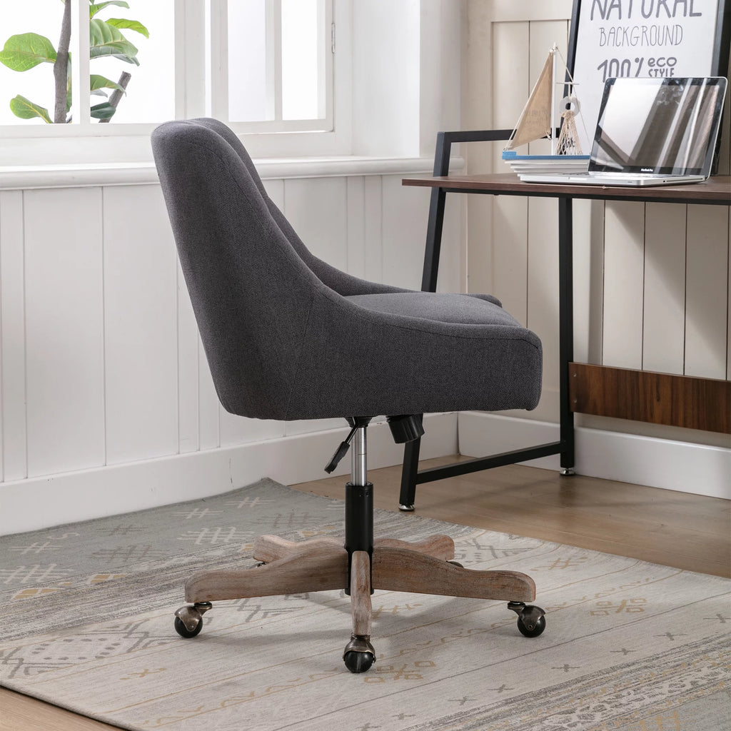 Charcoal Grey Upholstered Swivel Office Chair S55940